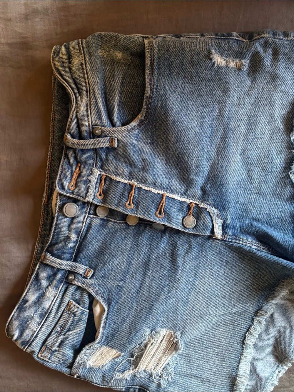 Distressed High-Waist Denim Women’s Shorts